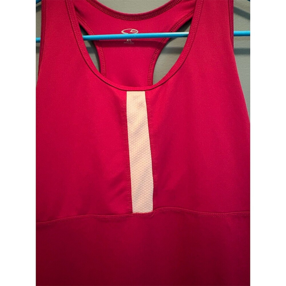 Champion Tank Top Womens XL Pink Colorblock Racerback Built-In Bra - Picture 2 of 10